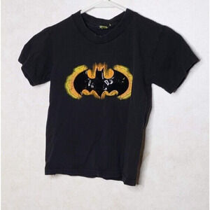 Batman T-Shirt Boys Size 7 Short Sleeve Graphic Black - Size Is An Estimate